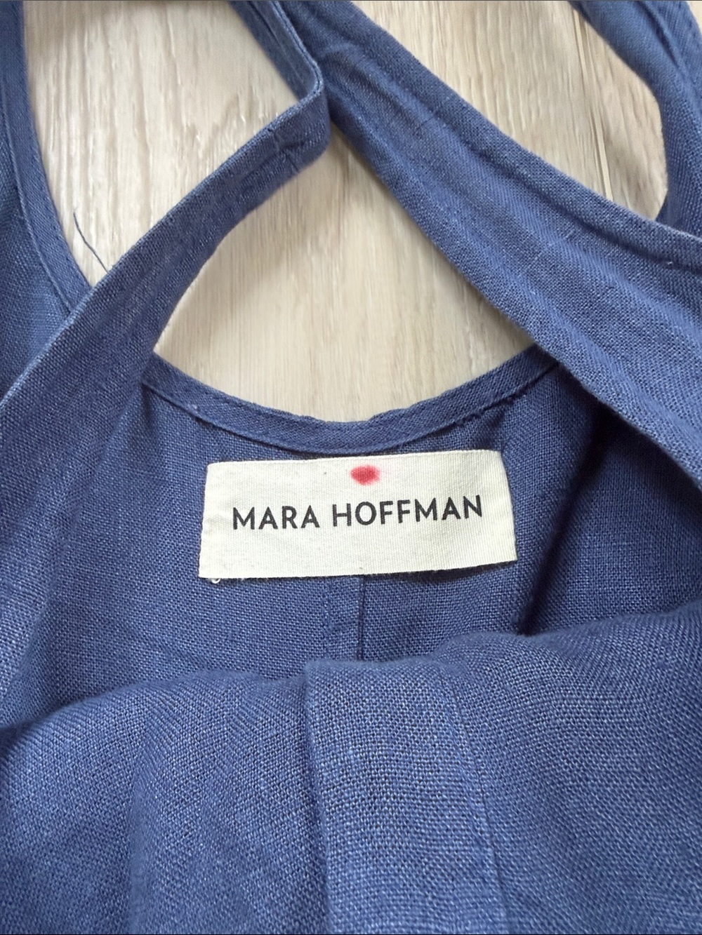 Mara Hoffman Linen Navy Button-Front dress - Picture 3 of 5